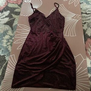 Maroon sparkly bodycon dress
